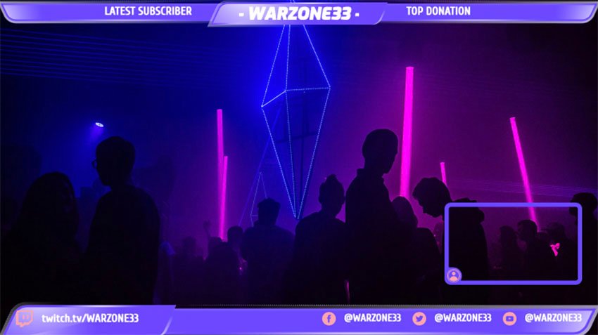 Stream Webcam Border with a Nightclub Setting Background
